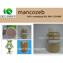 Agroquímico / fungicida / agricultura químico mancozeb64% + metalaxil 8% WP = 72% WP